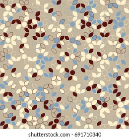 Seamless geometric pattern with colored elements, vector abstract background