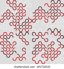 Seamless geometric pattern with colored elements, vector abstract background
