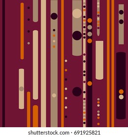 Seamless geometric pattern with colored elements, vector abstract background