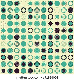 Seamless geometric pattern with colored elements, vector abstract background