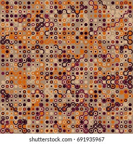 Seamless geometric pattern with colored elements, vector abstract background