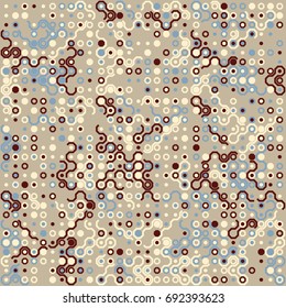 Seamless geometric pattern with colored elements, vector abstract background