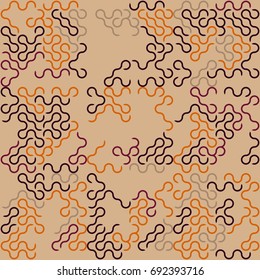 Seamless geometric pattern with colored elements, vector abstract background