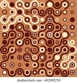 Seamless geometric pattern with colored elements, vector abstract background