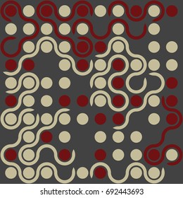 Seamless geometric pattern with colored elements, vector abstract background