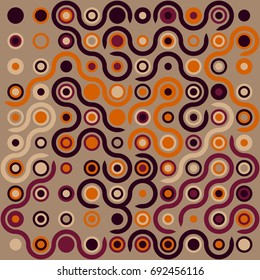 Seamless geometric pattern with colored elements, vector abstract background