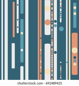 Seamless geometric pattern with colored elements, vector abstract background