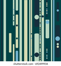 Seamless geometric pattern with colored elements, vector abstract background