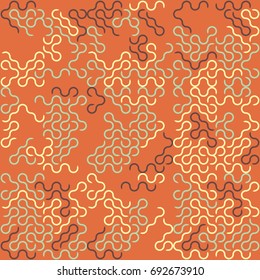 Seamless geometric pattern with colored elements, vector abstract background