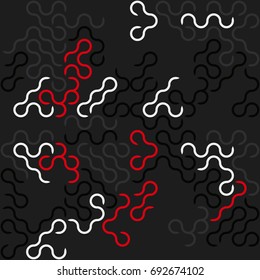 Seamless geometric pattern with colored elements, vector abstract background