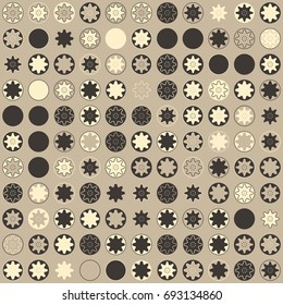 Seamless geometric pattern with colored elements, vector abstract background