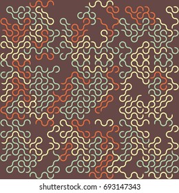 Seamless geometric pattern with colored elements, vector abstract background