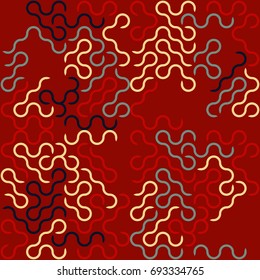 Seamless geometric pattern with colored elements, vector abstract background