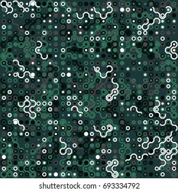 Seamless geometric pattern with colored elements, vector abstract background