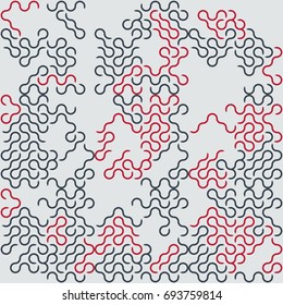 Seamless geometric pattern with colored elements, vector abstract background