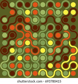 Seamless geometric pattern with colored elements, vector abstract background