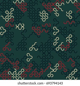 Seamless geometric pattern with colored elements, vector abstract background