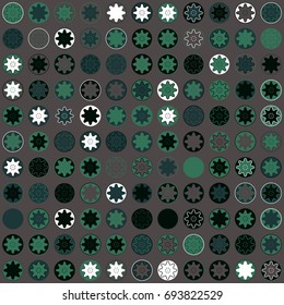 Seamless geometric pattern with colored elements, vector abstract background