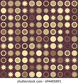 Seamless geometric pattern with colored elements, vector abstract background