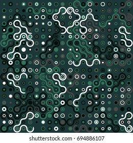 Seamless geometric pattern with colored elements, vector abstract background