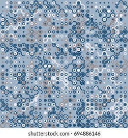 Seamless geometric pattern with colored elements, vector abstract background