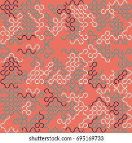 Seamless geometric pattern with colored elements, vector abstract background