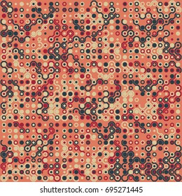 Seamless geometric pattern with colored elements, vector abstract background