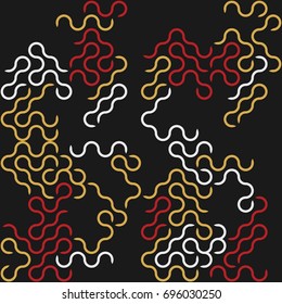 Seamless geometric pattern with colored elements, vector abstract background