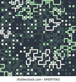 Seamless geometric pattern with colored elements, vector abstract background