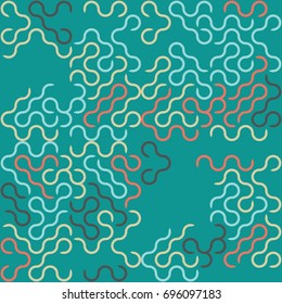 Seamless geometric pattern with colored elements, vector abstract background