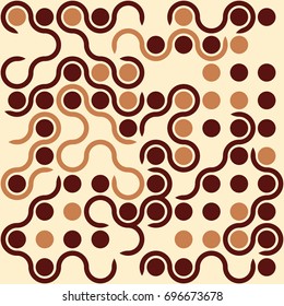 Seamless geometric pattern with colored elements, vector abstract background