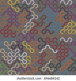 Seamless geometric pattern with colored elements, vector abstract background