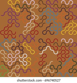 Seamless geometric pattern with colored elements, vector abstract background