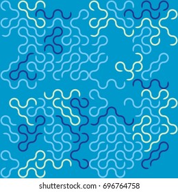 Seamless geometric pattern with colored elements, vector abstract background