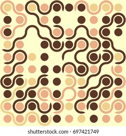 Seamless geometric pattern with colored elements, vector abstract background