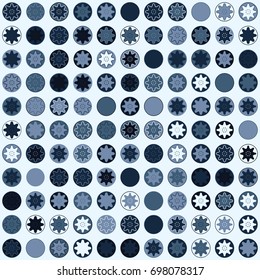 Seamless geometric pattern with colored elements, vector abstract background