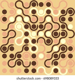 Seamless geometric pattern with colored elements, vector abstract background