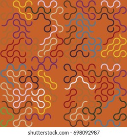 Seamless geometric pattern with colored elements, vector abstract background