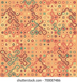 Seamless geometric pattern with colored elements, vector abstract background