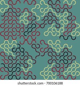 Seamless geometric pattern with colored elements, vector abstract background