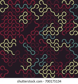 Seamless geometric pattern with colored elements, vector abstract background