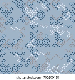 Seamless geometric pattern with colored elements, vector abstract background