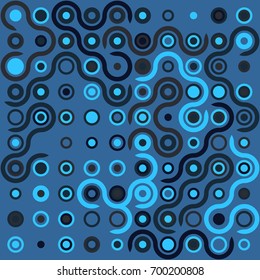 Seamless geometric pattern with colored elements, vector abstract background