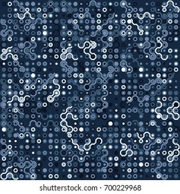 Seamless geometric pattern with colored elements, vector abstract background