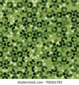 Seamless geometric pattern with colored elements, vector abstract background