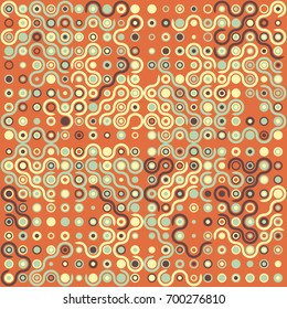 Seamless geometric pattern with colored elements, vector abstract background
