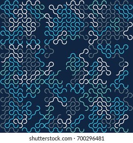 Seamless geometric pattern with colored elements, vector abstract background