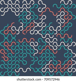 Seamless geometric pattern with colored elements, vector abstract background