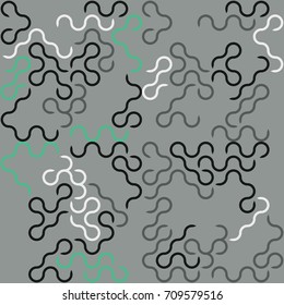 Seamless geometric pattern with colored elements, vector abstract background