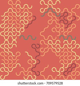 Seamless geometric pattern with colored elements, vector abstract background